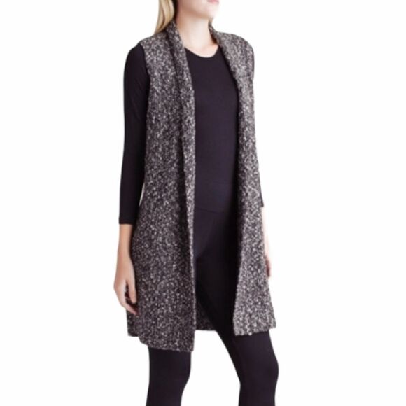 Kensie Black Combo Cotton Tweed Vest size M - Picture 2 of 11